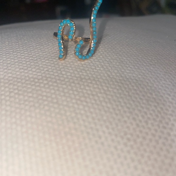 Turquoise boho beaded ring - Picture 3 of 6